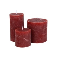 Rustic Candle in Lipstick Red 10 x 10cm by Grand Illusions
